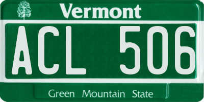 VT license plate ACL506