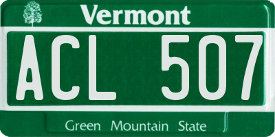 VT license plate ACL507