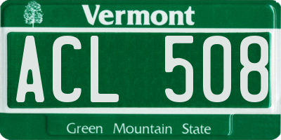 VT license plate ACL508