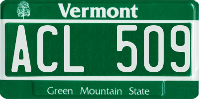 VT license plate ACL509