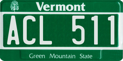 VT license plate ACL511