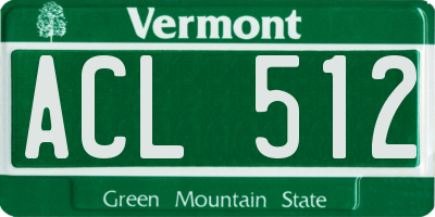VT license plate ACL512