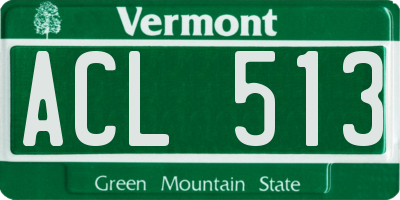 VT license plate ACL513