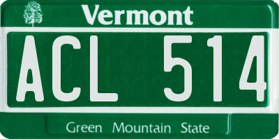 VT license plate ACL514