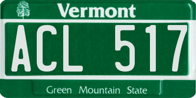 VT license plate ACL517