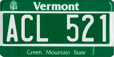 VT license plate ACL521