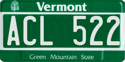 VT license plate ACL522