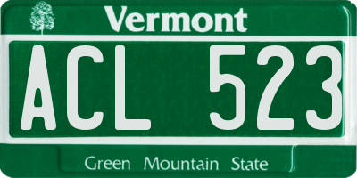 VT license plate ACL523