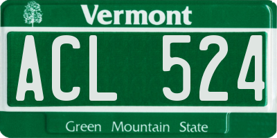 VT license plate ACL524