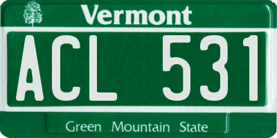 VT license plate ACL531