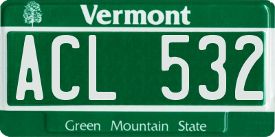 VT license plate ACL532