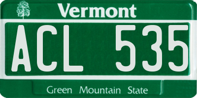 VT license plate ACL535