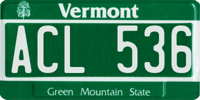 VT license plate ACL536