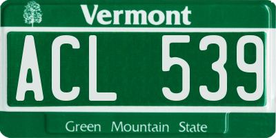 VT license plate ACL539