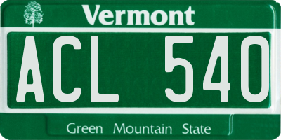 VT license plate ACL540