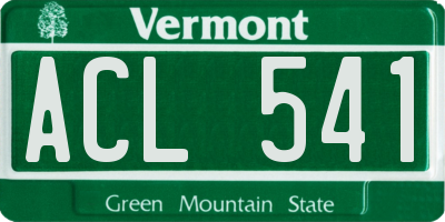 VT license plate ACL541