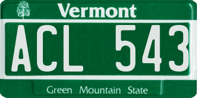 VT license plate ACL543