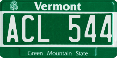 VT license plate ACL544