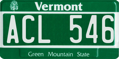 VT license plate ACL546