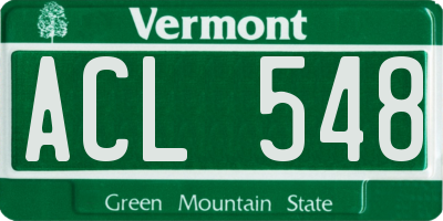 VT license plate ACL548