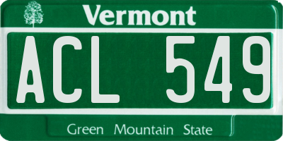 VT license plate ACL549