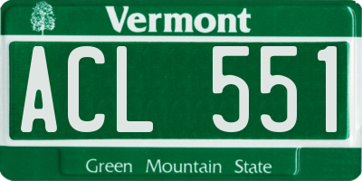VT license plate ACL551