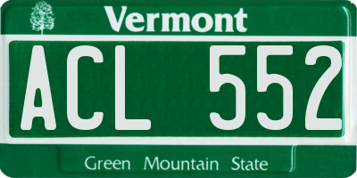 VT license plate ACL552
