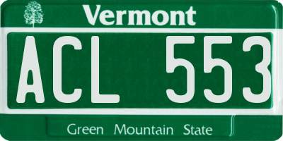 VT license plate ACL553