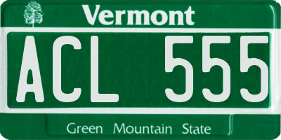 VT license plate ACL555