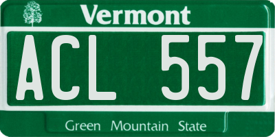 VT license plate ACL557