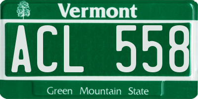 VT license plate ACL558