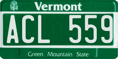 VT license plate ACL559