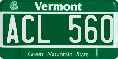 VT license plate ACL560