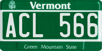 VT license plate ACL566