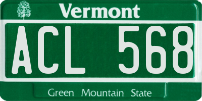 VT license plate ACL568