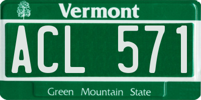 VT license plate ACL571