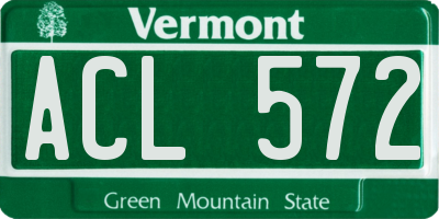 VT license plate ACL572
