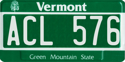 VT license plate ACL576