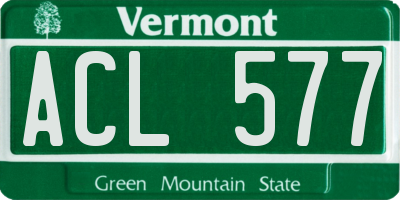 VT license plate ACL577