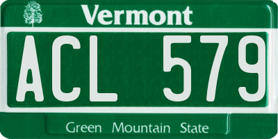 VT license plate ACL579