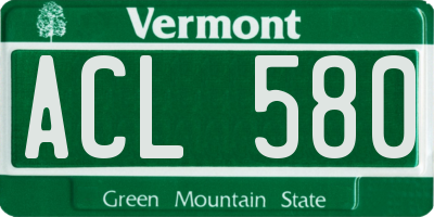 VT license plate ACL580