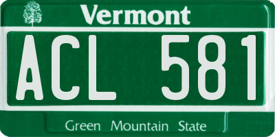 VT license plate ACL581