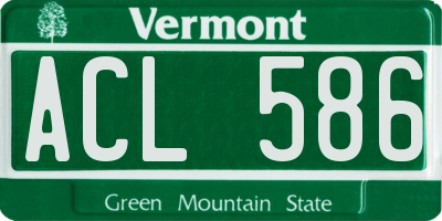 VT license plate ACL586