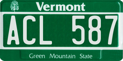 VT license plate ACL587