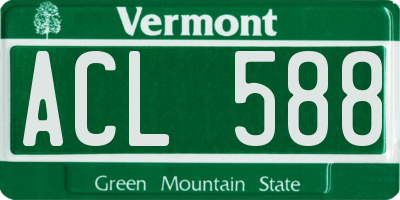 VT license plate ACL588