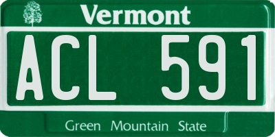 VT license plate ACL591