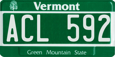 VT license plate ACL592