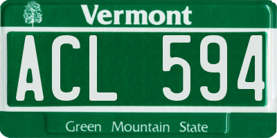 VT license plate ACL594