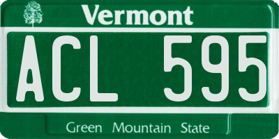 VT license plate ACL595