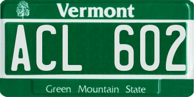 VT license plate ACL602